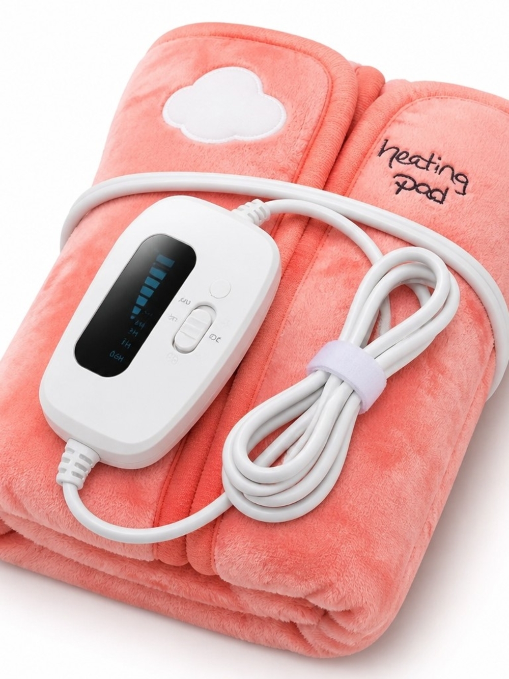 Electric Heating Pad Plush Wrap - Coral Pink